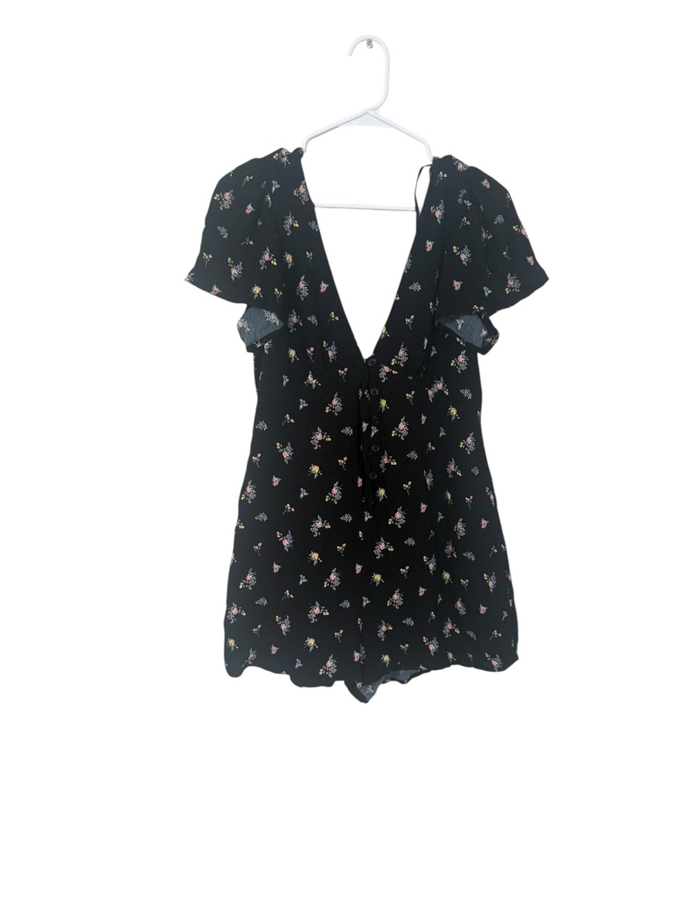 Forever 21 Black Floral Romper